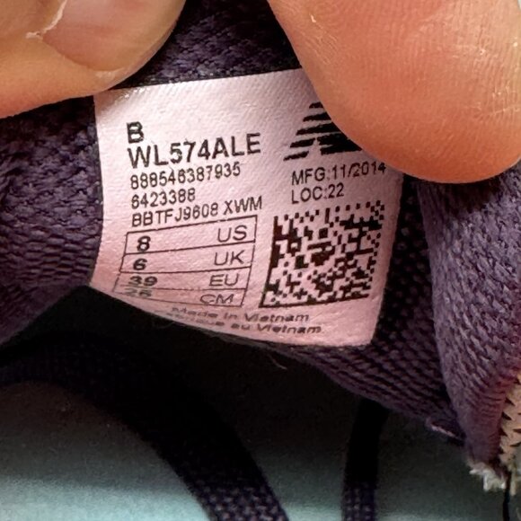 New Balance 574 (WL574BFP) Blue/Pink/Teal Women’s 8 Sneakers Athletic - Picture 7 of 8